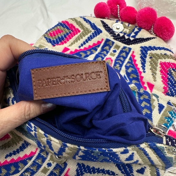 Paper Source Boho Pom Pom Clutch – Embroidered Tribal Print - Picture 6 of 9